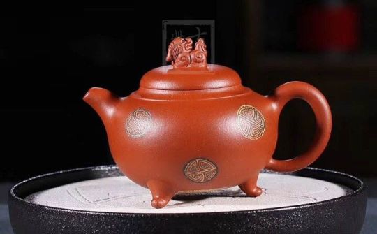 《獅韻》紫砂壺全手工茶壺老師小紅泥，絞泥（段泥、紫泥、綠泥等）壺