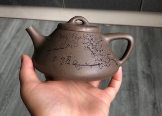 刻梅子冶石瓢 刻梅子冶石瓢