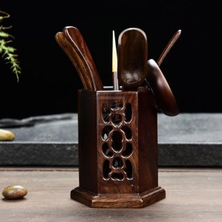 《黑檀鏤空六角六君子》宜興紫砂壺全手工茶具純泡茶壺黑檀 《黑檀鏤空六角六君子》宜興紫砂壺全手工茶具純泡茶壺黑檀