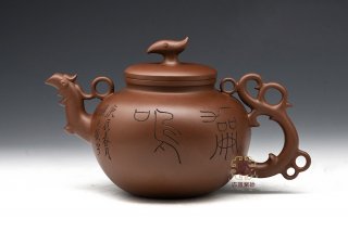 《鳳鳴壺》(高振宇刻繪)宜興紫砂壺周桂珍大師原礦紫泥全手工 《鳳鳴壺》(高振宇刻繪)宜興紫砂壺周桂珍大師原礦紫泥全手工
